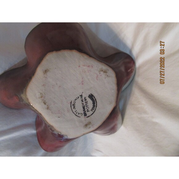 GATLINBURG BRANDYWINE POTTERY SMALL BOWL DESIGNED JAPANESE IKEBANA FLORAL FROG - Picture 5 of 5